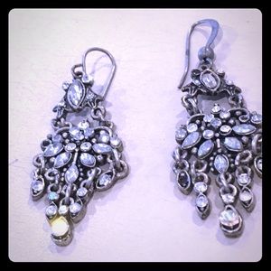 Vintage looking silver and rhinestone earrings